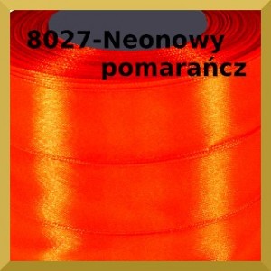Tasiemka satynowa 25mm kolor 8027 neonowy pomarańcz