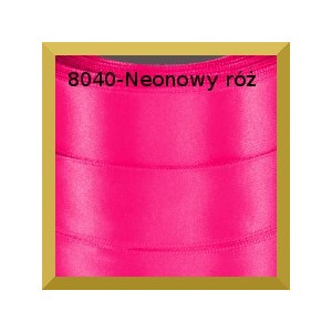 Tasiemka satynowa 25mm kolor 8040 neonowy róż