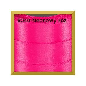 Tasiemka satynowa 25mm kolor 8040 neonowy róż