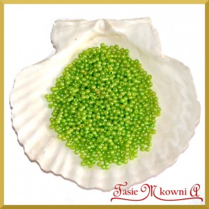 Perełki 3mm jasno zielone perłowe
