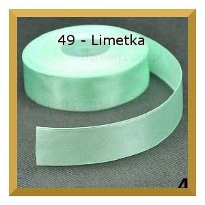 Tasiemka satynowa 38mm kolor 49 limetka 2mb