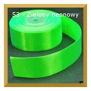 Tasiemka satynowa 38mm kolor 53 zielony neonowy 2mb