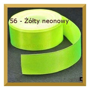 Tasiemka satynowa 38mm kolor 56 neonowy żółty 2mb