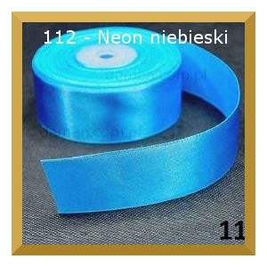 Tasiemka satynowa 38mm kolor 112 neonowy niebieski 2mb