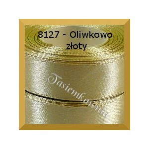 Tasiemka satynowa 25mm kolor 8127 oliwkowo złoty