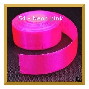 Tasiemka satynowa 25mm kolor 54 Neon pink