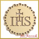 Emblemat ażurowy okrągły IHS ze sklejki 8cm