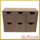 Pudełko drewniane na 6 szufladek 21X14X8 CM