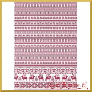 Papier ryżowy A4 R1489- wzór sweterkowy czerwony
