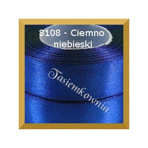 Tasiemka satynowa 6mm kolor 8108 ciemno niebieski