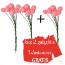 Jagódki RÓŻOWE na druciku 8szt. 2+ 1 gratis