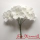 Hortensje BIAŁE - materiałowe kwiatuszki 6szt.