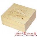 Drewniane pudełko z grawerem na Dzień Matki, wzór nr 2, kwadrat, naturalne