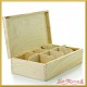 Drewniane pudełko, herbaciarka na 8 przegród