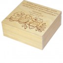 Drewniana szkatułka z grawerem dla nauczyciela, wzór nr 5, kwadrat, naturalne