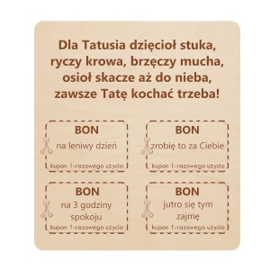 Bon z wierszykiem, 4 szt dla Taty
