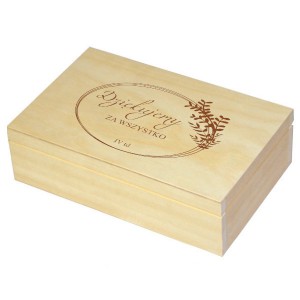Herbaciarka 6 zestaw prezentowy ze słodkościami dla Nauczyciela personalizowana szkatułka kuferek - zestaw 1, wzór 3