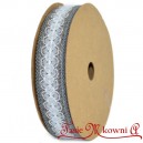 Wstązka jutowa z koronką 2,5cm/6mb - CZERWONA