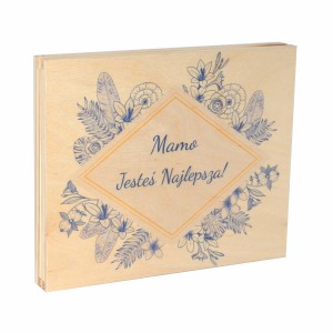 Drewniane pudełko na Merci na Dzień Matki wzór nr 8