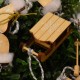 Drewniane kształtki zimowe 7 elementów naturalne
