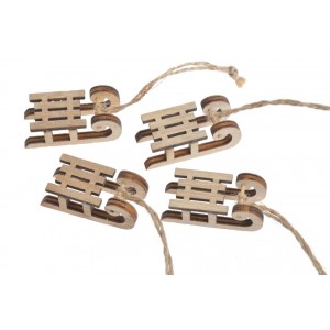 Mini drewniane sanki naturalne ZESTAW 5cm/4 szt