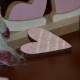 Drewniane serduszka paski, kropki, serce w sercu różowe  18szt.