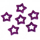 Gwiazdki brokatowe fioletowe 3,5cm/6szt.