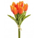 TULIPANY PIANKOWE BUKIET POMARAŃCZOWY 28CM 7SZT