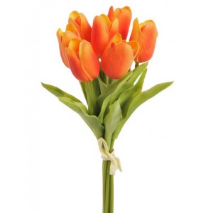 TULIPANY PIANKOWE BUKIET POMARAŃCZOWY 28CM 7SZT