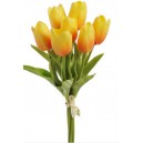 TULIPANY PIANKOWE BUKIET ŻÓŁTO POMARAŃCZOWE 28CM 7SZT