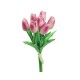 TULIPANY PIANKOWE BUKIET KREM CIEMNY RÓŻ 28CM 7SZT