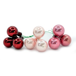 Bombki szklane na druciku 2cm zimny liliowy  36szt.