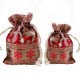 Woreczek juta metalizowany nadruk CHOINKI RENIFERY CHOINKI 10x13,5cm