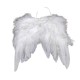 Skrzydła anioła białe z brokatem - zawieszka 14cm