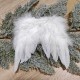 Skrzydła anioła białe z brokatem - zawieszka 14cm