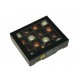 Bombki szklane matowo-błyszczące kremowo-brązowo-czekoladowe BOX 3cm/18szt.
