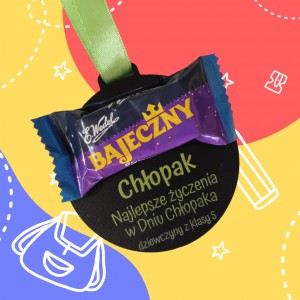 Prezent na Dzień Chłopaka, medal na cukierek bajeczny