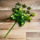 Gałązka sztuczna mini kwiatuszki i listki ozdobne zielone