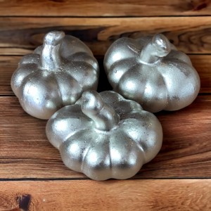 Owoce halloween srebrne DYNIE zestaw 3 sztuk