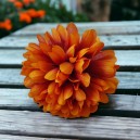 Mini chryzantema POMARAŃCZOWO/BRĄZOWA - główka kwiatowa 10cm zestaw 12szt.