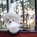 Ptaszek figurka ozdobna 13cm kremowy