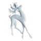 Renifer brokatowy biały zawieszka 14cm