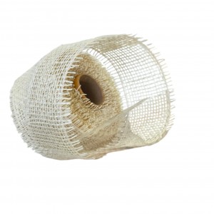 Wstążka jutowa BIAŁA 5cm/9mb