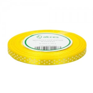 Tasiemka ozdobna w kropki 6mm niebieska 23mb