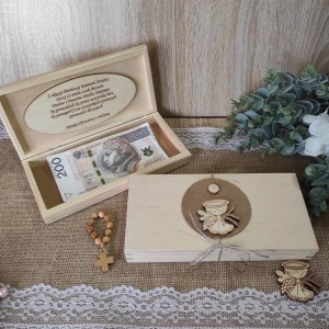 Pamiątka I Komunii pudełko na pieniądze czekoladę - wzór nr 2 
