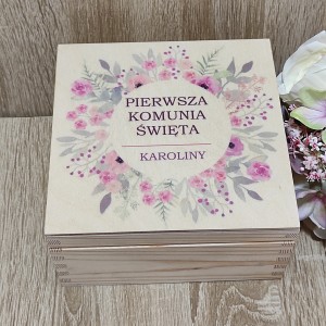 Pamiątka I Komunia Święta, pudelko na pieniądze WZORY DO WYBORU