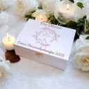 Pudełko białe z nadrukiem uv DAR OŁTARZA od dzieci pierwszokomunijnych dla kościoła księdza katechety WZÓR NR 1