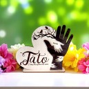 Personalizowana statuetka dla Taty Serce z drewna, Grawer imion 