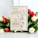 Personalizowana statuetka dla Taty Serce z drewna, Grawer imion 
