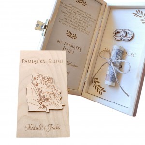 Personalizowane pudełko Ślubne z życzeniami dla Młodej Pary 